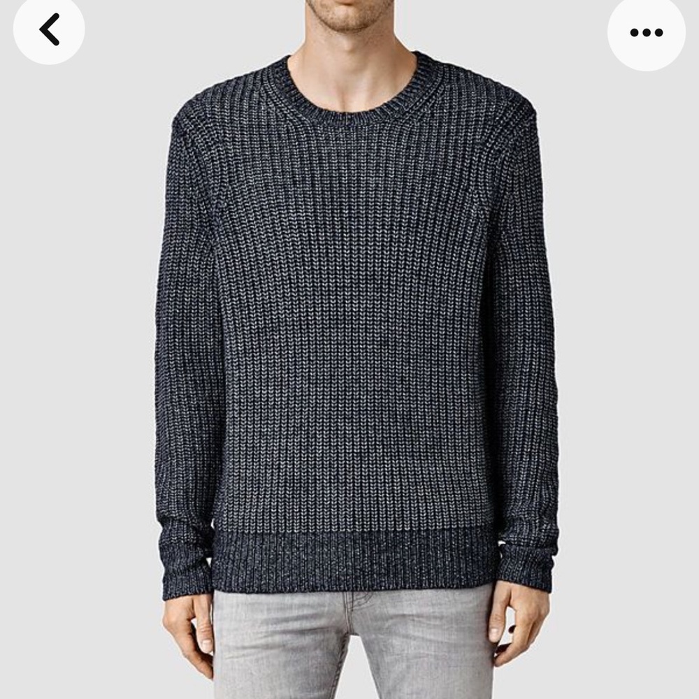 All Saints Stanmer Crew Navy Sweater
